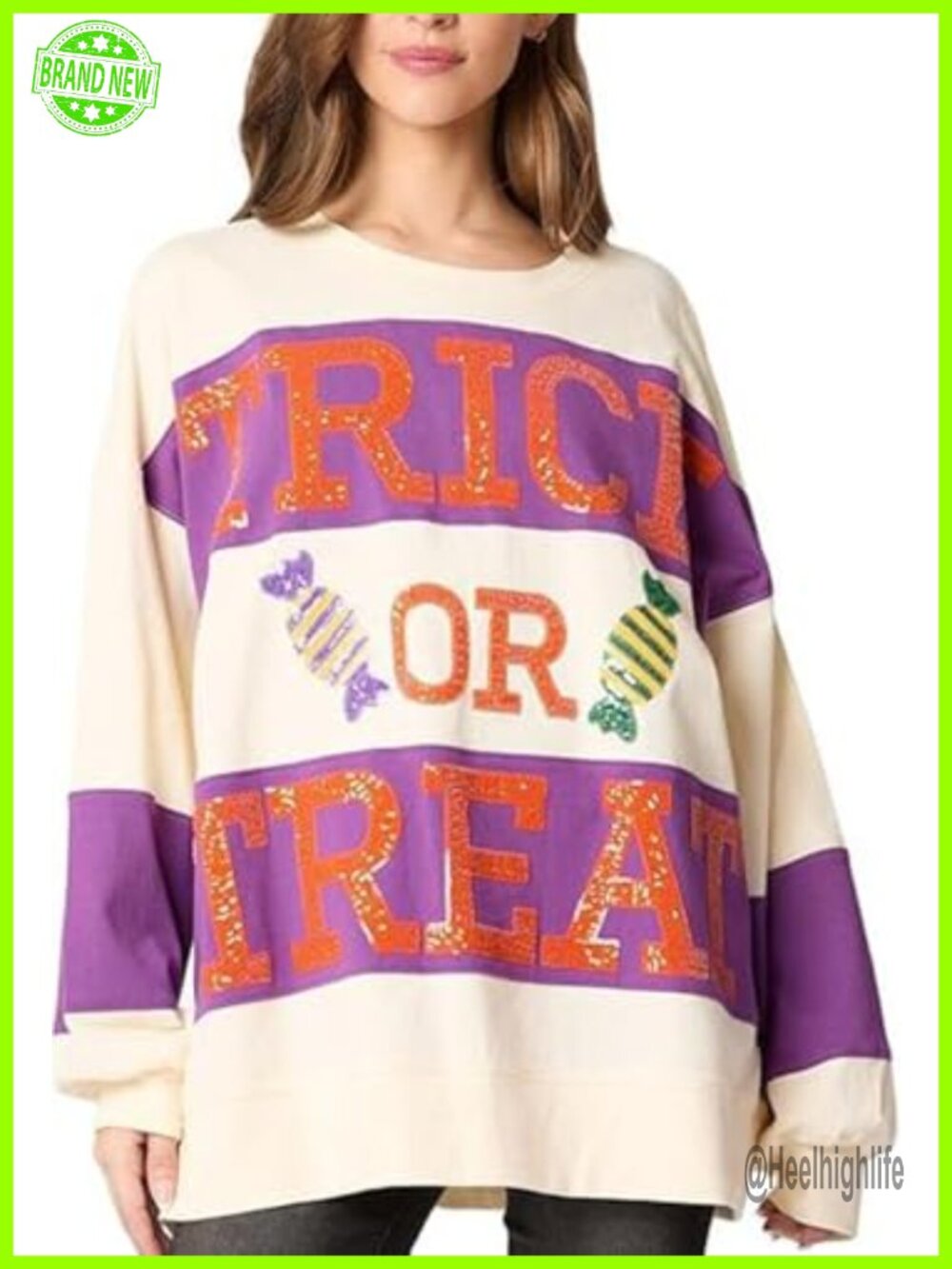 Women's Sequin Color Block Crewneck Sweatshirt Long Sleeve Glitter Pullover